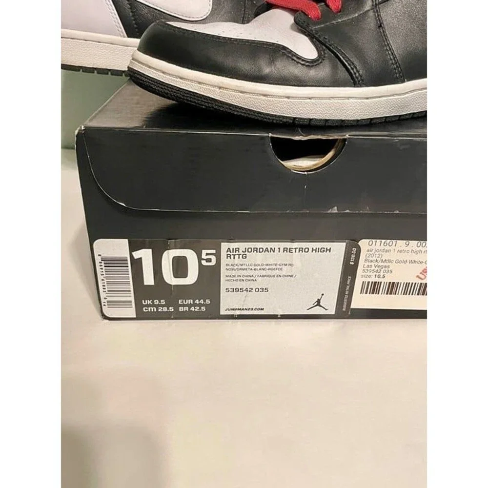 Air Jordan 1 Retro RTTG High Las Vegas Size 10.5 Men's Shoes Pre-Owned